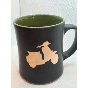 Starbucks 2011 Vespa Mopad Scooter Matte Black Olive Green Mug